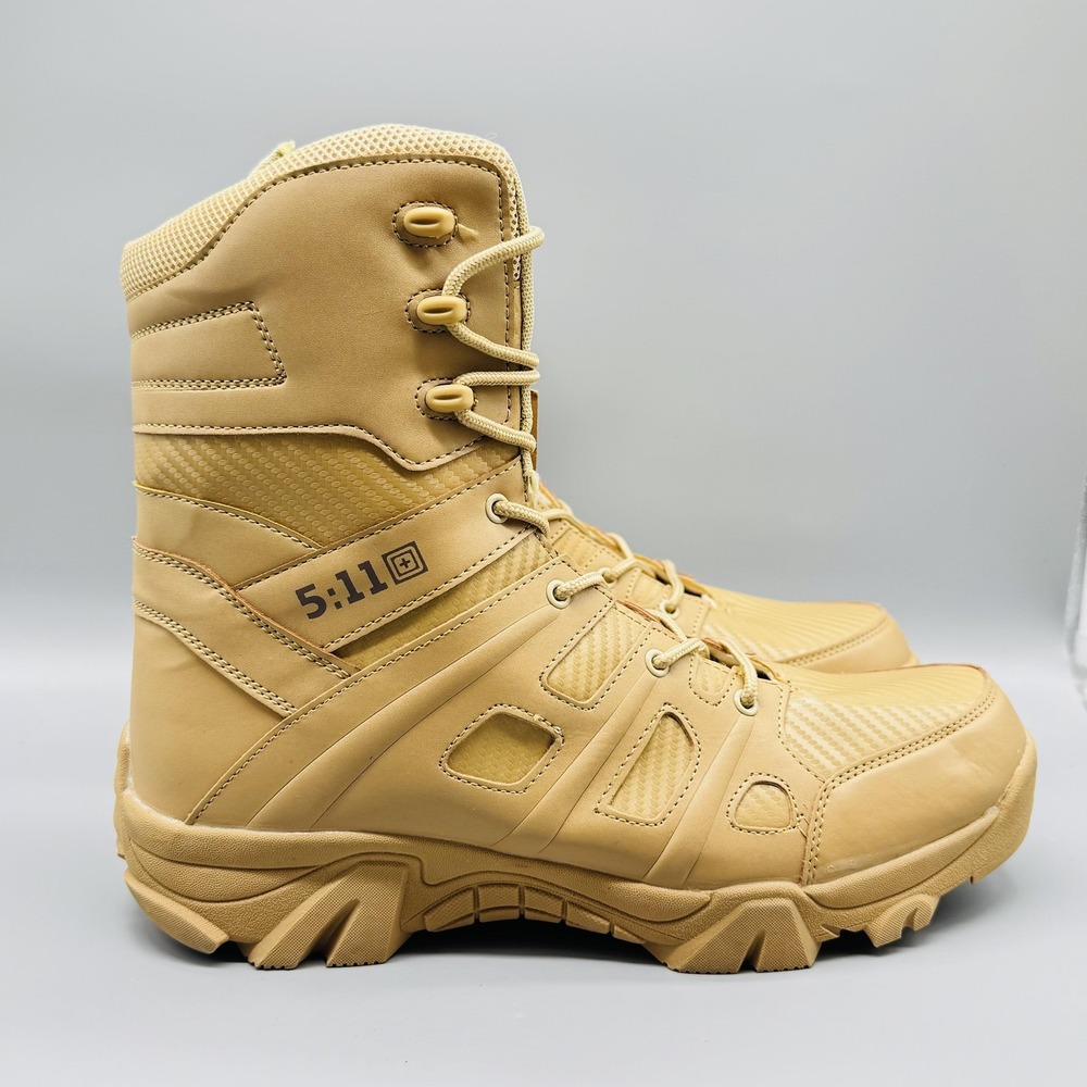 5.11 Tactical Boots Mens 13 Brown Combat Military Work Side Zip Hiking Outdoor